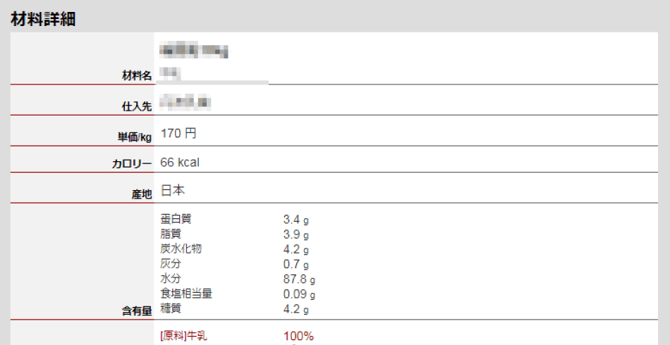 食品原材料管理